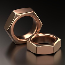 vis écrou bague bijoux conception mariage bande acier engagement argent imprimable gemme bijou sterling platine machine anneaux 3d print model - Mito3D