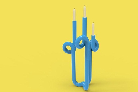 scroll candelabrum 3d printing candle holder stand candlestick model cool easy idea stl printed object printable house decor 3d print model - Mito3D