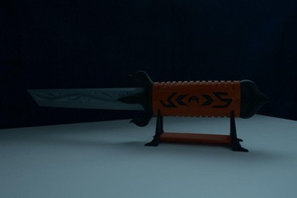 desplazarse daga 397mm in longitud 15 pulgadas diseño arma espada pasatiempo bricolaje diy cuchillo afilado stl expediente decimal 6 modelo 3d impresión capa 3d print model - Mito3D