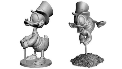 scrooge Mcduck 3d impresión 2 opciones Mickey ratón minnie walt disney caricaturas disneyland imprimible estatua miniatura Plutón Donald valle chip Roquefort juegos juguetes 3d print model - Mito3D