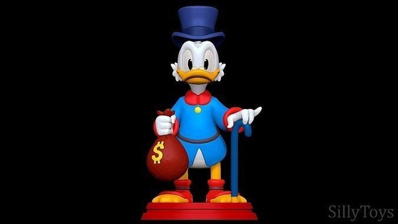 scrooge mcduck männlich Ducktales Disney Vogel Gans Reich Geld Tier pelzig Anthro drucken Kunst Skulpturen 3d print model - Mito3D
