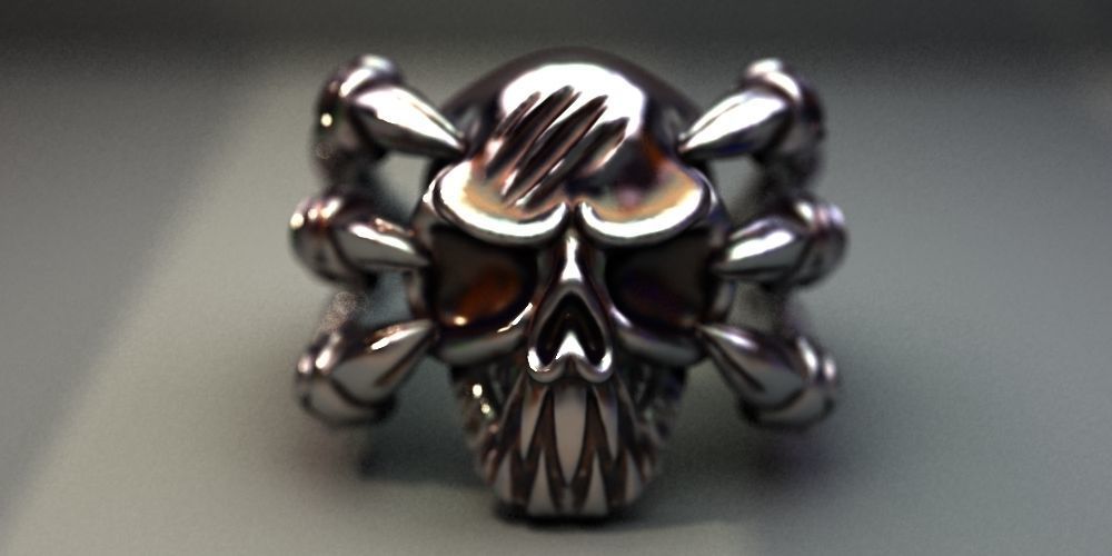 scull -in clutches dragon jewelry ring bike biker character rings 3D print model - Mito3D
