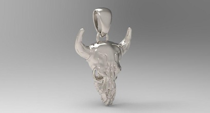 Schädel Tier Schmuck scull Anhänger Halskette Silber bedruckbar ist gold Halsketten 3d print model - Mito3D