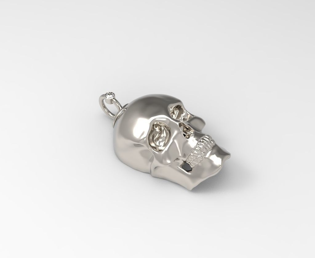 le crâne pendentif bijoux or imprimable d'argent pendentifs 3D print model - Mito3D
