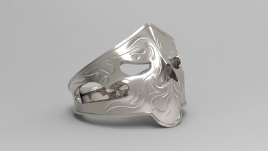 scull ring jewelry jewel design flame rings 3d print model - Mito3D