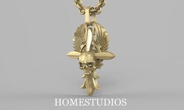 godille ailes pendentif bijoux or argent imprimable aile mode beauté sterling collier bijou traverser platine pendentifs 3d print model - Mito3D
