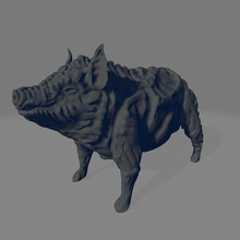 sculpted ancient pig statue animal nature sculpt art retopology optimised game ready wildlife sculptures 3d print model - Mito3D