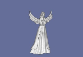 escultura ángel collar estatua plata bebés blanco Cupido enamorado religión religiou objeto miniatura cnc 3dmodel Arte esculturas Dios joyería joya 3d print model - Mito3D