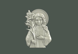 sculpture angel decor girl baby god jesu kid christian cathedral bible religiou object jewish icon figure statue cnc church necklaces art sculptures 3d print model - Mito3D