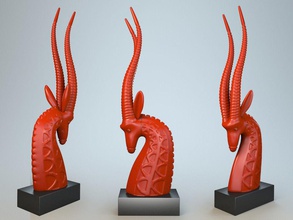 scultura antilope p statua stilizzato interni decorativo accessorio elemento scacchi cavaliere destriero courser stampabile 3d stampa stl stampa arte sculture 3d print model - Mito3D