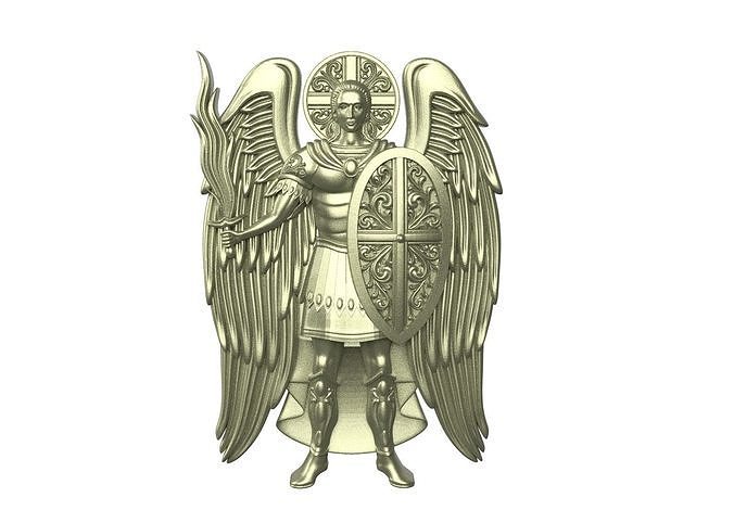 scultura arcangelo Michael religione statua religiou oggetto cnc modello 3dmodel campione medaglia jesu divinità Bibbia cristiano Cattedrale scolpito ebreo bronzo arte sculture 3D print model - Mito3D