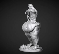 sculpture breaking fat man statue art figurine figure decor monument body bodybuilding motivation anatomy sculptures 3d print model - Mito3D