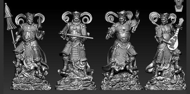 sculpture heavenly kings in3d buddha jesus statue art 3d stl 3fs gallery gold bodhisattva buddhism architectural scripts plugins modelling printable sculptures 3d print model - Mito3D