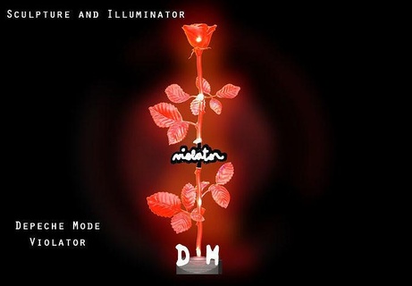 escultura iluminador depeche modo infrator música rock and roll Rocha eletrônicos iluminação vela conduziu depechemode enfeite álbum rosa casa decoração 3d print model - Mito3D