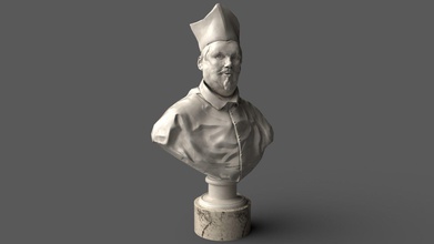 skulptur male head büste of kardinal scipio borghese statue kopf monument außen stück porträt männlich innere haus kunst skulpturen 3d print model - Mito3D