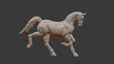 sculpture running horse art animal modeling interior mammal horses ride miniatures nature statue knight steed courser hoss high poly pose sculptures 3d print model - Mito3D