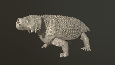 escutassauro animal paleontologia dinosaurar esculturas arte 3d print model - Mito3D