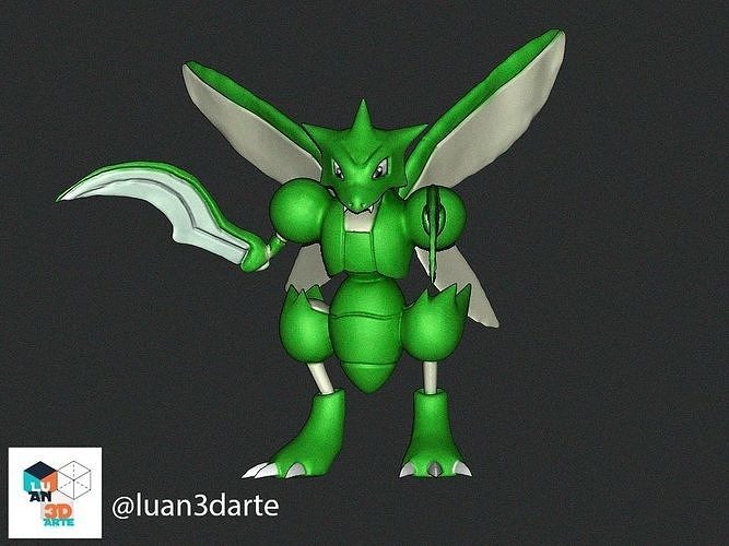 scyther 3d model pokemon Scizor ölçek dünya Toplamak toplama kül ketçam Pokebola pokeball Sanat heykeller 3D print model - Mito3D