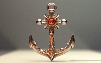 sea anchor ready journey gem port jewelry pendants 3d print model - Mito3D