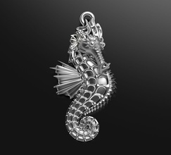 sea horse pendant ring jewel silver gold sterling youth hippocampus jewelry pendants 3d print model - Mito3D