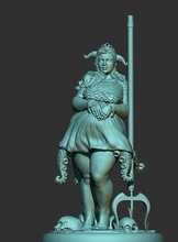 mar Princesa curvilíneo gordo rpg miniatura criatura polvo sexy mulher menina Poseidon mitologia arte esculturas 3d print model - Mito3D