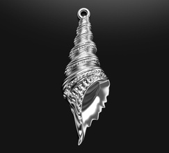 sea shell pendant jewel silver brass gold sterling youth summer jewelry pendants 3d print model - Mito3D