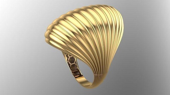 sea wave plain fusion ring-r03- ring solid jewelry earring design gem silver gold wax printable diamond status pendant neclace bracelet accessory cad rhino jewel rings 3d print model - Mito3D