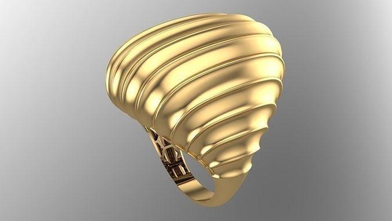 sea wave plain fusion ring-r04- ring solid jewelry earring design gem silver gold wax printable diamond status pendant neclace bracelet accessory cad rhino jewel rings 3d print model - Mito3D