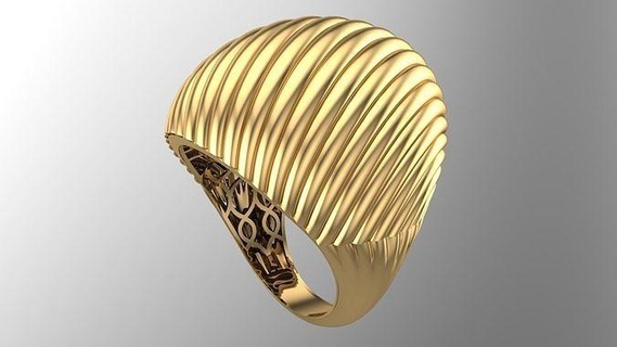 Meer Welle einfach Verschmelzung ring r08 Ring solide Ohrring Design Juwel Silber Gold Wachs druckbar Diamant Status Anhänger Halskette Armband Zubehörteil cad Nashorn 3dm Schmuck Ringe 3d print model - Mito3D