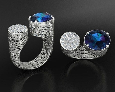 mar envolver anillo diamante joyería joya anillos imprimible plata brillante libra esterlina Moda blanco diseño real royaldesign2018 3dmmodel 3djewelry 3d print model - Mito3D