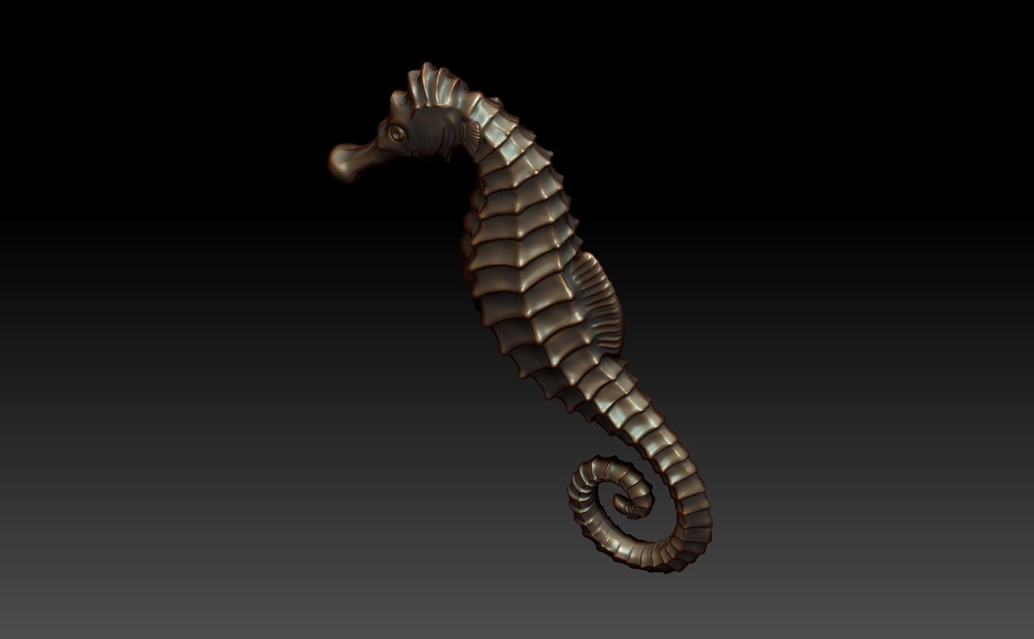 seahorse crocodile head cnc pendant woodcarving jewelry art 3D print model - Mito3D