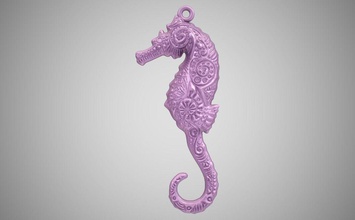 seahorse necklace jewel ring neckband choker bracelet watch buckle sea ocean water fish animal marine nature aquatic pendant jewelry necklaces 3d print model - Mito3D