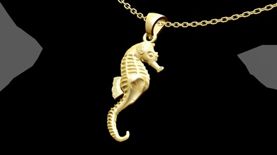 denizatı kolye takı altın deniz balık at akvaryum Köpekbalığı okyanus doğa Deniz yaşamı gümüş yazdırılabilir elmas mücevher düğün hayvan 3d print model - Mito3D