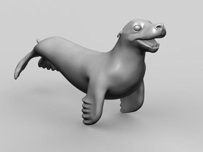 seal high poly sea animal games toys 3d print model - Mito3D