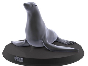 sello impreso art el de los mamíferos pescado mar agua salvaje animal la naturaleza impresión imprimible juguete juguetes real realista estatua las esculturas 3d print model - Mito3D