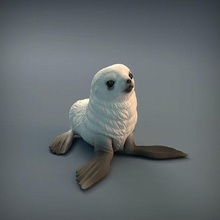 foca cucciolo 3d stampa animale bambino carina arte scultura figura miniatura fauna selvatica marino natura giocattolo statua sculture 3d print model - Mito3D