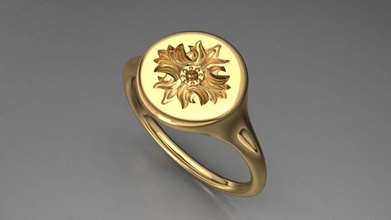 seal ring 12 jewelry men gold silver rings 3d print model - Mito3D