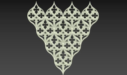 seamless gothic pattern 3 architectural design decoration decor ornament medieval antique interior jewelry middle ages ornate art 3d print model - Mito3D