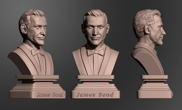 sean connery james bond 007 actor 3dprint 3dprintredy art sculptures 3d print model - Mito3D