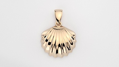 Muschel-Anhänger Schmuck Juwel Anhänger seashell Ozean Silber gold Kunst zeitgenössisch bedruckbar ist Meer - Anhänger-Halskette shell Fisch 3d print model - Mito3D