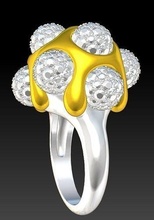 Agua mar corona anillo 3d impresión modelo joyería joya platino lujo oro plata diamante libra esterlina país anillos virus 3d print model - Mito3D