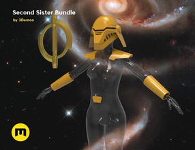 second sister bundle star wars starwars sith empire armor helm lightsaber cosplay costume jedi hunter printable force fiction sci fi games toys 3d print model - Mito3D