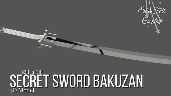 secreto espada bakuzan matar anime 3dprint afilado arma katana Japón presa pasatiempo bricolaje diy 3d print model - Mito3D