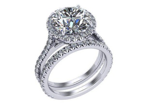 protetto anello in argento v2 gioielli diamante d'oro anelli 3d print model - Mito3D