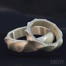 sedding anneaux bague bijoux 3d djedy mariage diamant or argent gemme mode brillant bijou 3d print model - Mito3D