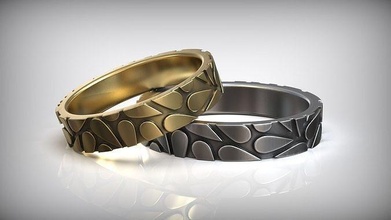 seeds wedding band oxidized rings wedding band seeds seed wedding rings wedding platinum fashion oxidized engagement silver design printable cnc milling wax pattern jewelry stl jewelry making wedding pair 3d jewelry jewelry studio seedpod jewelry rings 3d print model - Mito3D