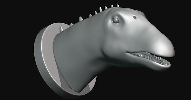seismosaurus head 3d model printable print dinosaur art sculptures 3d print model - Mito3D