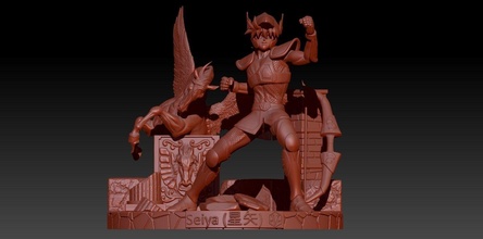 seiya v1 position 1 saint chevaliers zodiaque caballeros zodiaco art sculptures 3d print model - Mito3D