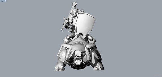 sejuani lega leggende barone nashor animale mostro arte desing lol fantasia immaginario creatura geometrico forma 3d print model - Mito3D