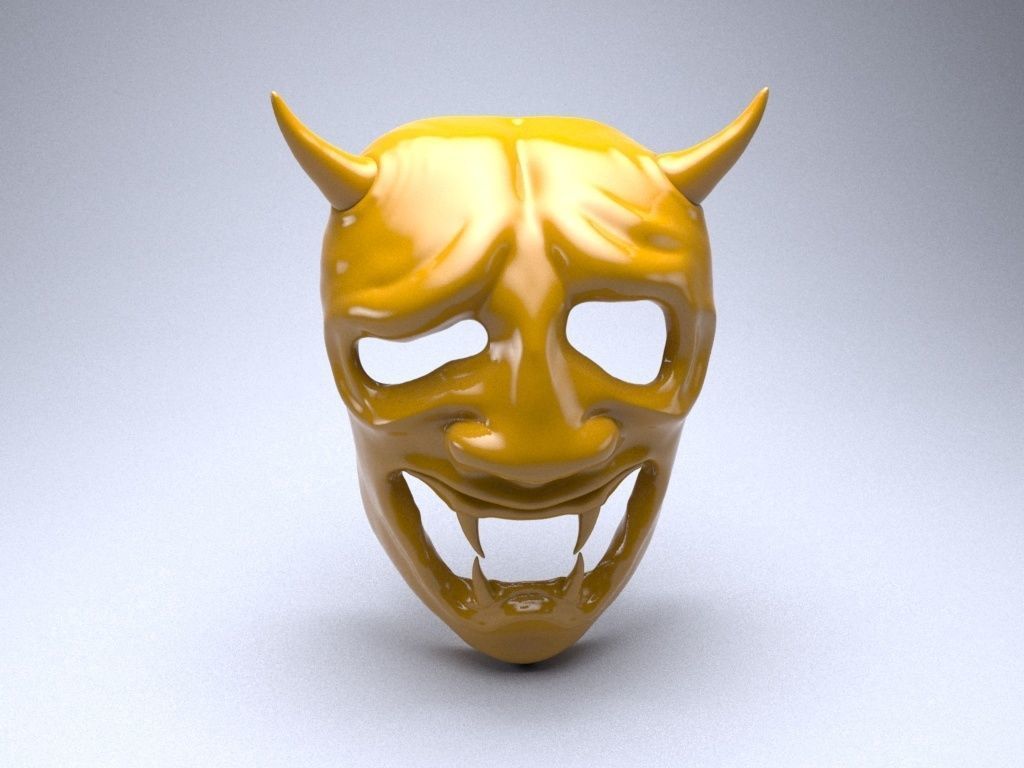 hache corrompu moine masque japonais démon ombre mourir jeu jouet fantaisie mascara japon sombre âmes jeux jouets art 3D print model - Mito3D